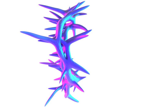 3D Printing Pink Sacred Heart with Crown of Thorns toy 3D Model
