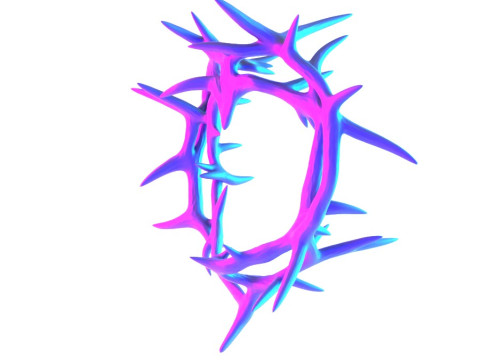 3D Printing Pink Sacred Heart with Crown of Thorns toy 3D Model