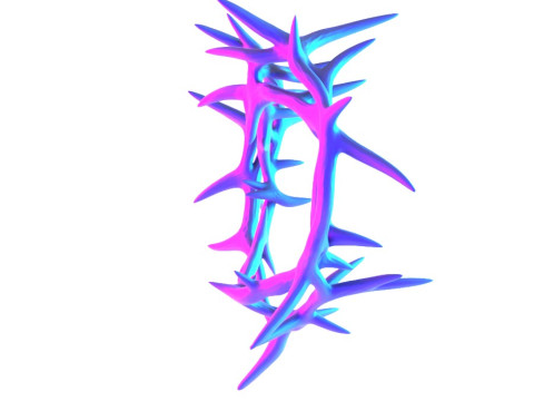 3D Printing Pink Sacred Heart with Crown of Thorns toy 3D Model