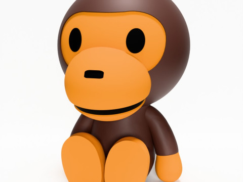 3D Printing Bape Milo Seated toy 3D 模型