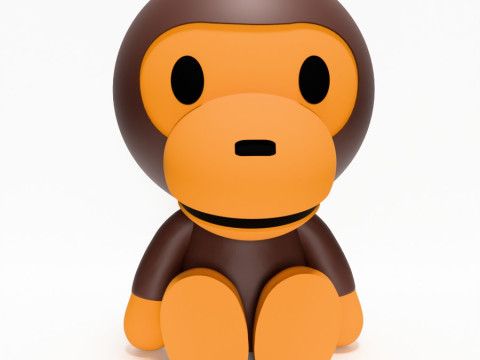 3D Printing Bape Milo Seated toy 3D 模型