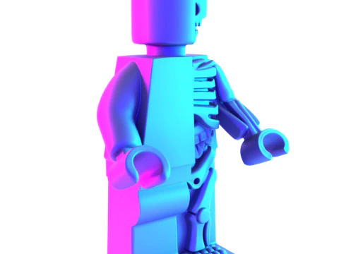3D Printing Dissected Brick Minifig Anatomic LEGO toy 3D Model