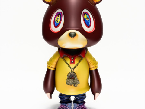 3D Printing Dropout Graduation Kanye Bear Takashi Murakami toy 3D Model