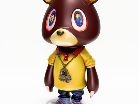 3D Printing Dropout Graduation Kanye Bear Takashi Murakami toy 3D Model