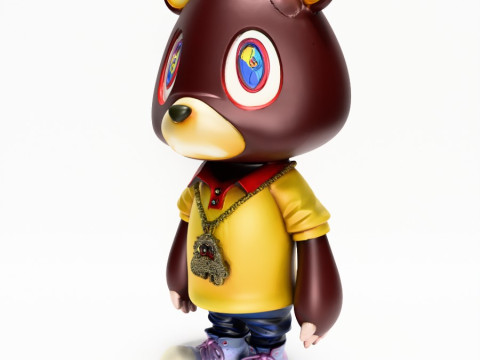 3D Printing Dropout Graduation Kanye Bear Takashi Murakami toy 3D Model