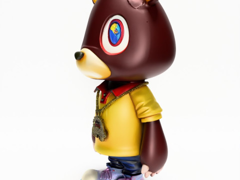3D Printing Dropout Graduation Kanye Bear Takashi Murakami toy 3D Model