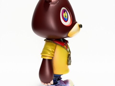 3D Printing Dropout Graduation Kanye Bear Takashi Murakami toy 3D Model