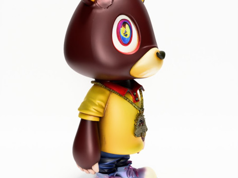 3D Printing Dropout Graduation Kanye Bear Takashi Murakami toy 3D Model