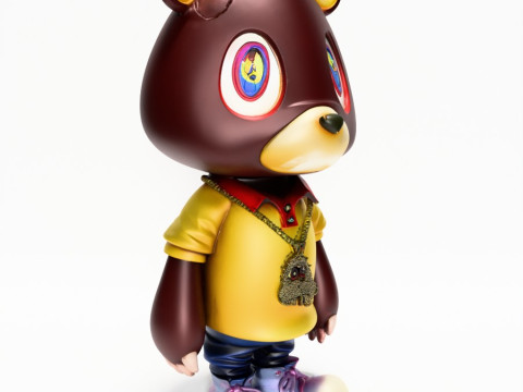 3D Printing Dropout Graduation Kanye Bear Takashi Murakami toy 3D Model