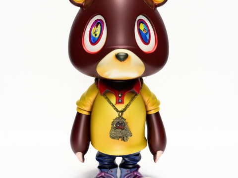 3D Printing Dropout Graduation Kanye Bear Takashi Murakami toy 3D Model