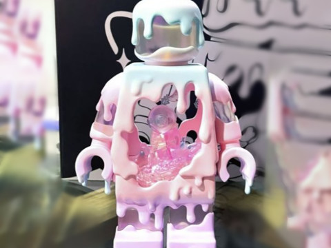 3D Printing Melted Block Pastel Drip LEGO toy 3D Modell