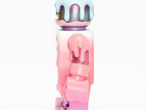 Drukowanie 3D Pastelowa kroplówka z stopionego bloku Zabawka LEGO Model 3D