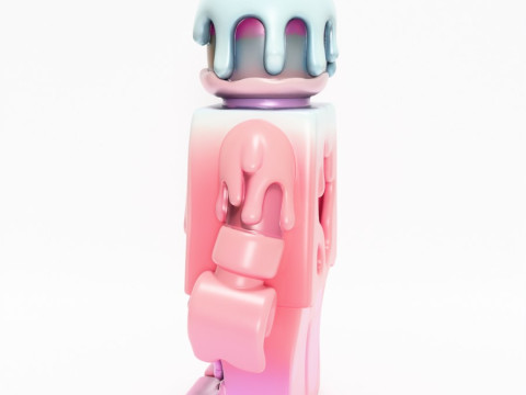 Drukowanie 3D Pastelowa kroplówka z stopionego bloku Zabawka LEGO Model 3D