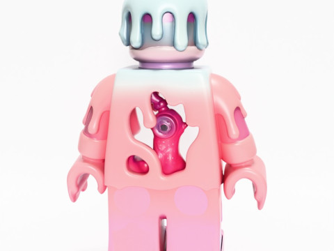 Drukowanie 3D Pastelowa kroplówka z stopionego bloku Zabawka LEGO Model 3D