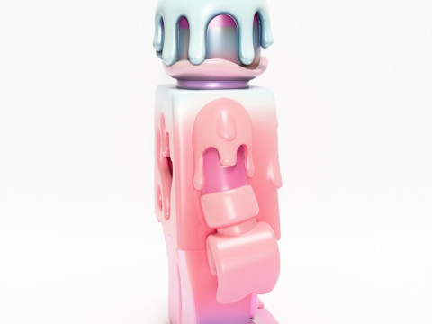 Drukowanie 3D Pastelowa kroplówka z stopionego bloku Zabawka LEGO Model 3D