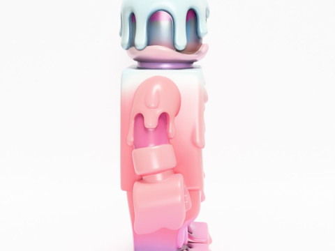 Drukowanie 3D Pastelowa kroplówka z stopionego bloku Zabawka LEGO Model 3D