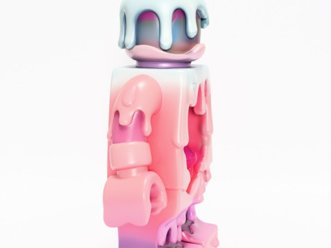 Drukowanie 3D Pastelowa kroplówka z stopionego bloku Zabawka LEGO Model 3D