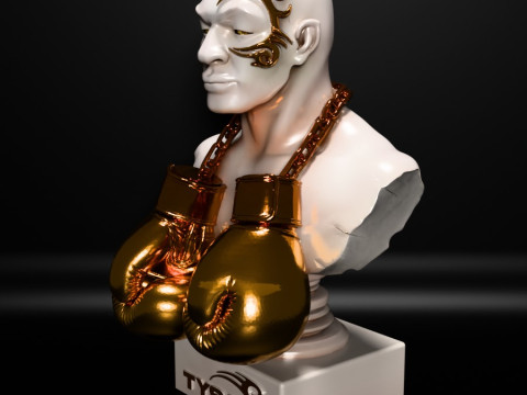 Stampa 3D Mike Tyson Boxing Statue Golden Guanti giocattolo Modello 3D