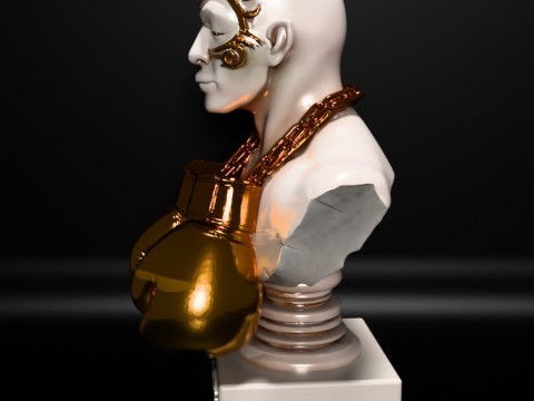 Stampa 3D Mike Tyson Boxing Statue Golden Guanti giocattolo Modello 3D