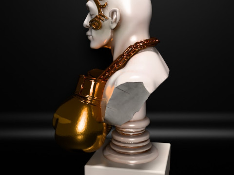 Stampa 3D Mike Tyson Boxing Statue Golden Guanti giocattolo Modello 3D