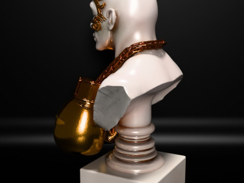 Stampa 3D Mike Tyson Boxing Statue Golden Guanti giocattolo Modello 3D