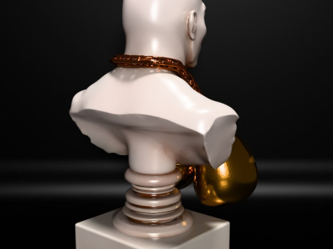 Stampa 3D Mike Tyson Boxing Statue Golden Guanti giocattolo Modello 3D