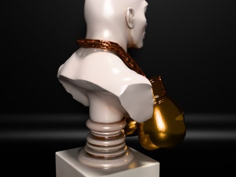Stampa 3D Mike Tyson Boxing Statue Golden Guanti giocattolo Modello 3D