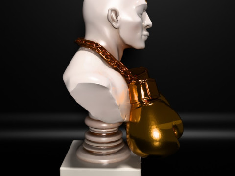 Stampa 3D Mike Tyson Boxing Statue Golden Guanti giocattolo Modello 3D