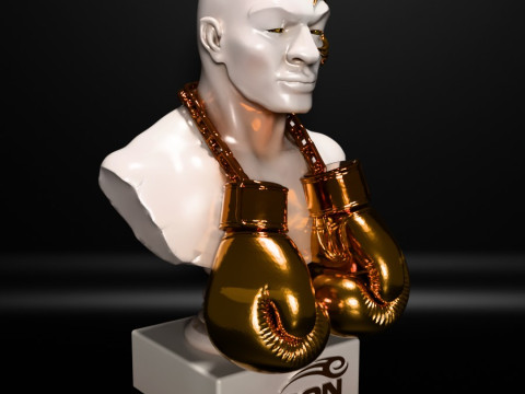 Stampa 3D Mike Tyson Boxing Statue Golden Guanti giocattolo Modello 3D
