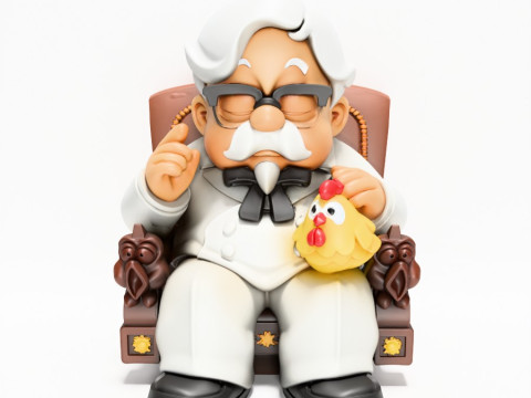 3D Printing Throne Colonel Sanders The Chicken Father KFC toy 3D Modell