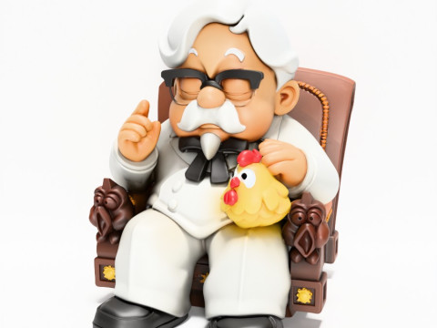 3D Printing Throne Colonel Sanders The Chicken Father KFC toy 3D Modell