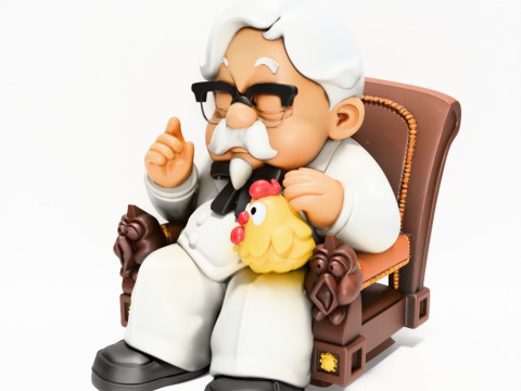 3D Printing Throne Colonel Sanders The Chicken Father KFC toy 3D Modell