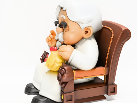 3D Printing Throne Colonel Sanders The Chicken Father KFC toy 3D Modell