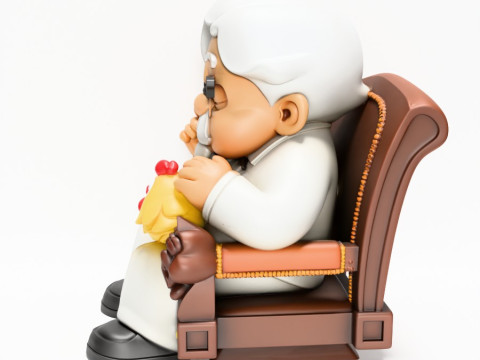 3D Printing Throne Colonel Sanders The Chicken Father KFC toy 3D Modell