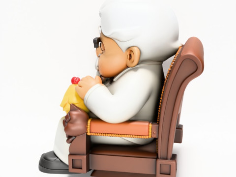 3D Printing Throne Colonel Sanders The Chicken Father KFC toy 3D Modell