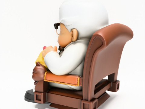3D Printing Throne Colonel Sanders The Chicken Father KFC toy 3D Modell