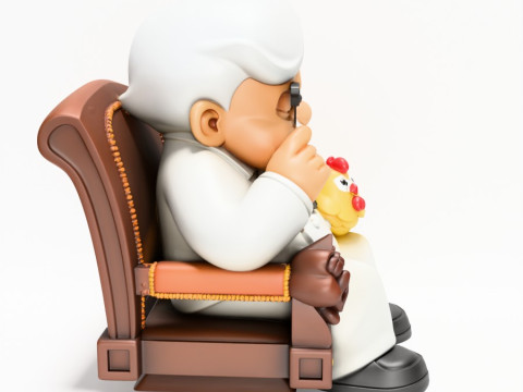3D Printing Throne Colonel Sanders The Chicken Father KFC toy 3D Modell