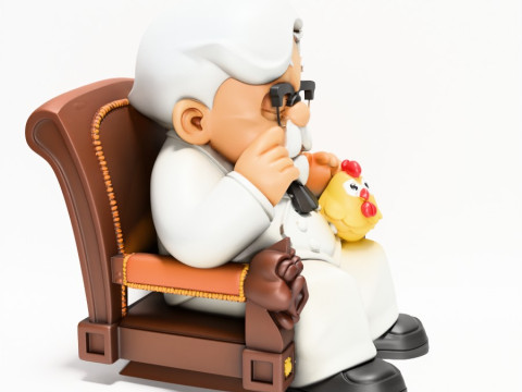 3D Printing Throne Colonel Sanders The Chicken Father KFC toy 3D Modell