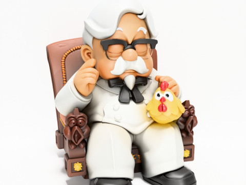 3D Printing Throne Colonel Sanders The Chicken Father KFC toy 3D Modell