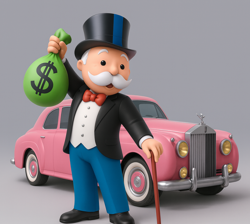 3D Printing Mr Monopoly Rich Uncle Luxury Car Cash Bag toy 3D Model .c4d .max .obj .3ds .fbx .stl .blend 