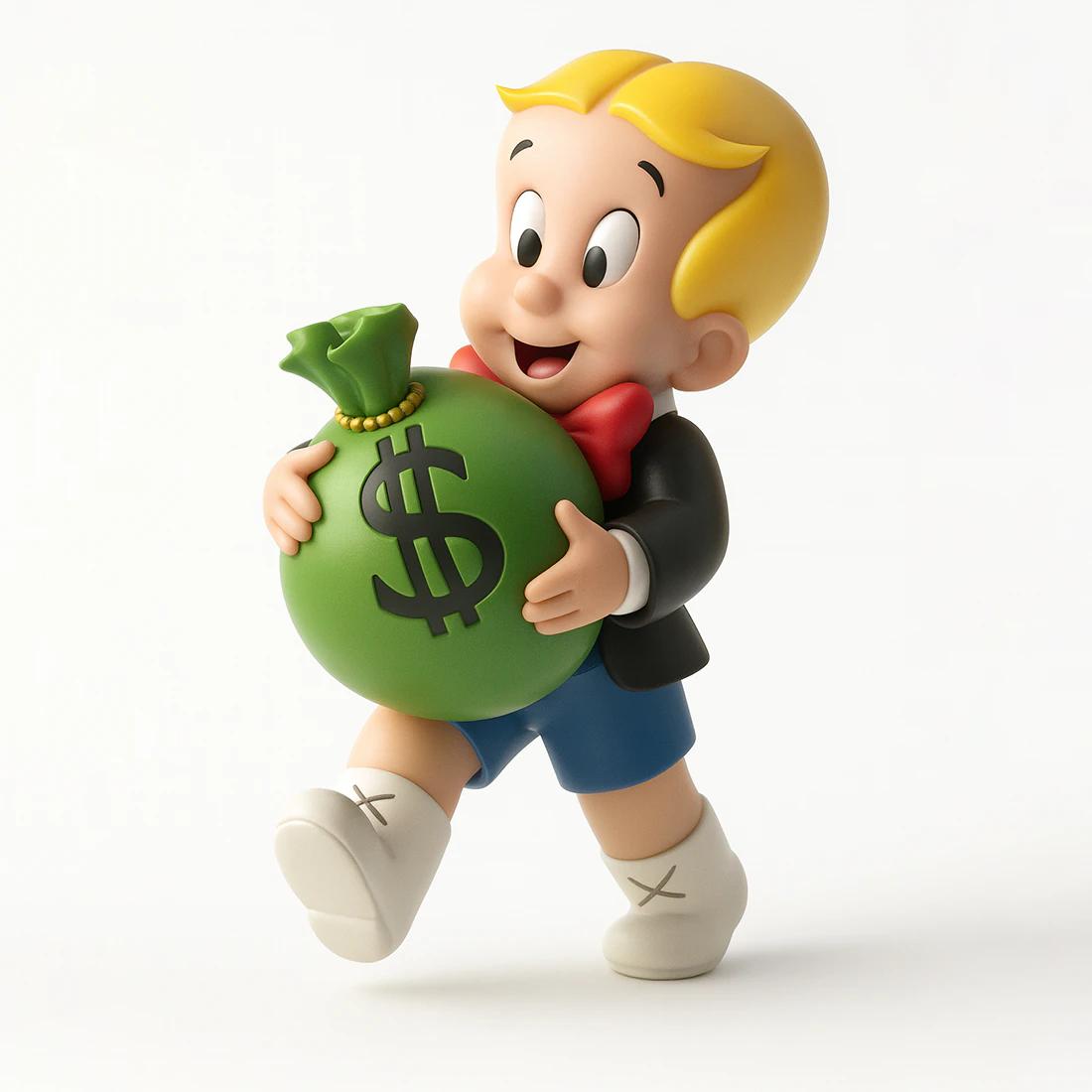 3D Printing Happy Richie Rich Poor Little Rich Boy Cash Bag toy 3D Model .c4d .max .obj .3ds .fbx .stl .blend 