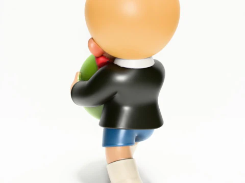 3D Printing Happy Richie Rich Poor Little Rich Boy Cash Bag toy 3D Model