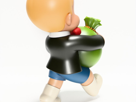 3D Printing Happy Richie Rich Poor Little Rich Boy Cash Bag toy Modelo 3D