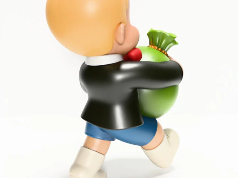 3D Printing Happy Richie Rich Poor Little Rich Boy Cash Bag toy 3D Model