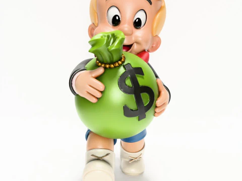 3D Printing Happy Richie Rich Poor Little Rich Boy Cash Bag toy 3D Model