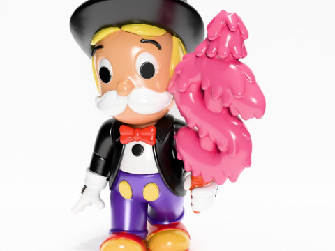 3D Printing Richie Rich mash-up Mr Monopoly Mickey Mouse toy Modelo 3D