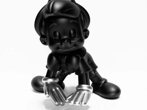 3D Printing Chrome Pinocchio Disney Cricket Player toy 3D Modell