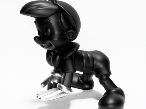 3D Printing Chrome Pinocchio Disney Cricket Player toy 3D Modell