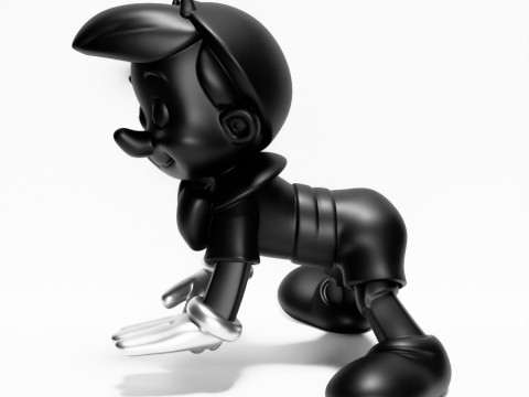 3D Printing Chrome Pinocchio Disney Cricket Player toy 3D Modell