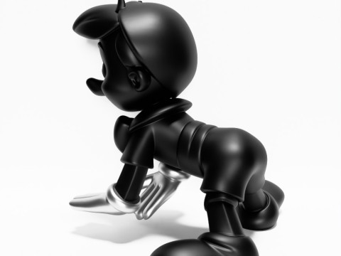 3D Printing Chrome Pinocchio Disney Cricket Player toy 3D Modell